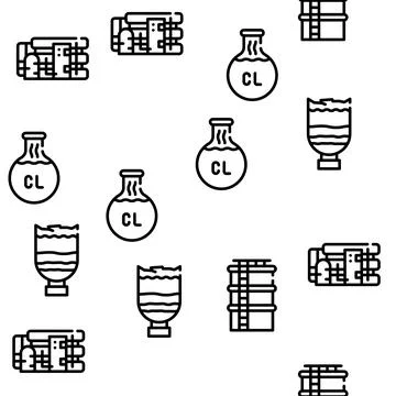 Water Treatment Filter Vector Seamless Pattern Illustrazione stock