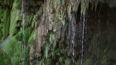Water trickling off cliff Stock Footage 57822066