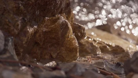 Water Trickling Down Rocks Stock Footage 138046279