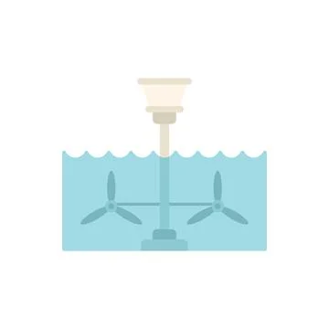 Water turbine icon flat vector. Hydro plant Ilustración de archivo