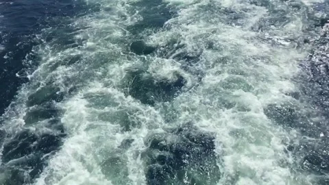 Water turbulence behind a ship Stock Footage 336619657