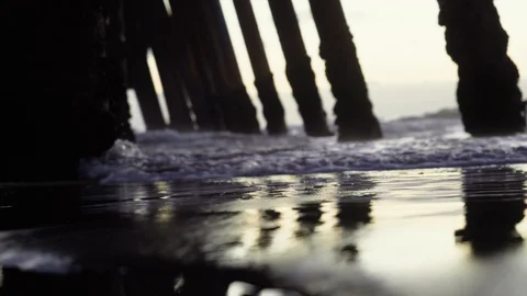 Water under old pier in Mexico Stock Footage 99049555