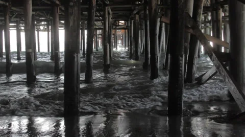 Water Under the Pier Stock Footage 30558288