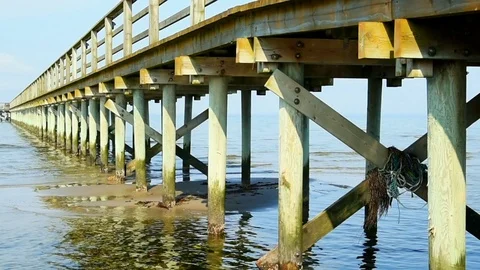 Water under pier Stock Footage 90246052