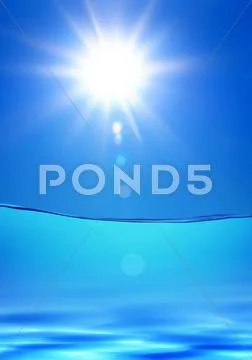 Water under sun Stock Illustration