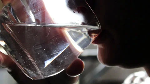 Water Use A - Drinking Stock Footage 37678569