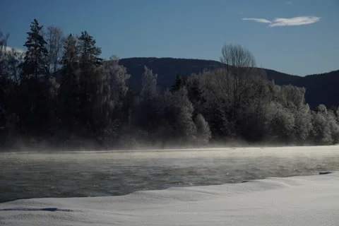 Water Vape Cold Winter Timelapse Video stock 243230174