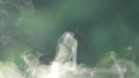 Water Vapor Rising  Abstract Patterns Green Background Slo mo Stock Footage 146555553