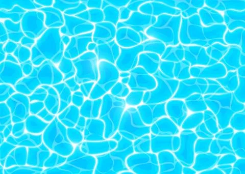 Water vector background, ripple and flow with waves. Summer blue swiming pool Stock Illustration