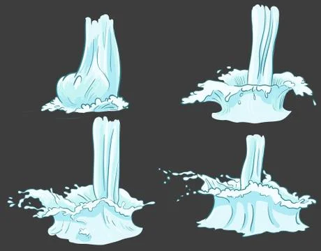 Water vector splash - animation frames Stock Illustration