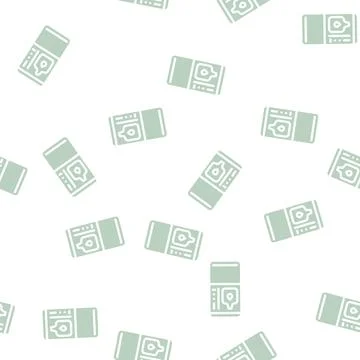 Water vending machine glyph vector seamless pattern Stockillustratie