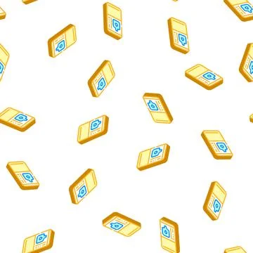 Water vending machine isometric icon seamless pattern Stock Illustration