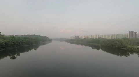 Water view, flying towards the far end horizon 스톡 동영상 50360908
