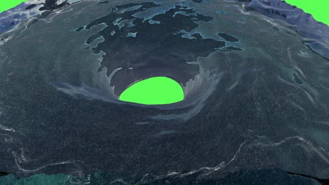 Water vortex swirling on a green screen background Stock Footage 345832539