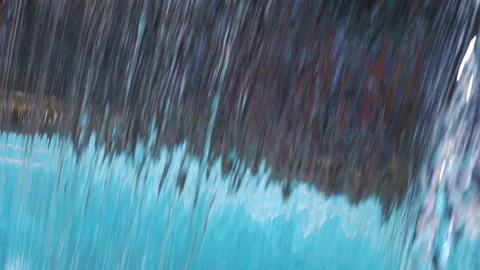 Water wall falling down in waterfall in slow motion 250fps Stock Footage 156287193