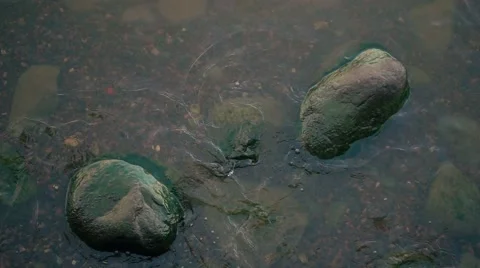 Water Washing Two Rocks In Slow Motion Stock Footage 67638055