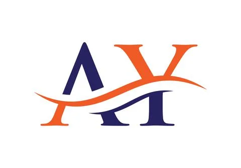 Water Wave AY Logo Vector. Swoosh Letter AY Logo Design for business and comp Stock Illustration