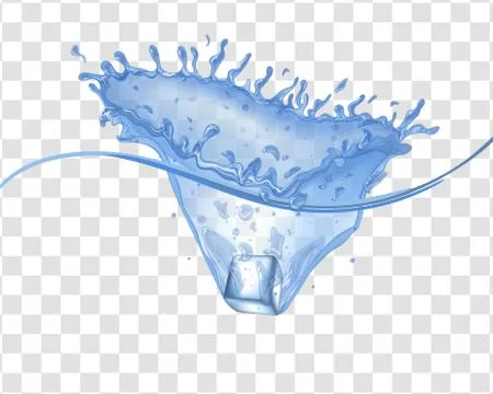 Water Wave Background With Ice Cube Stock-Illustration