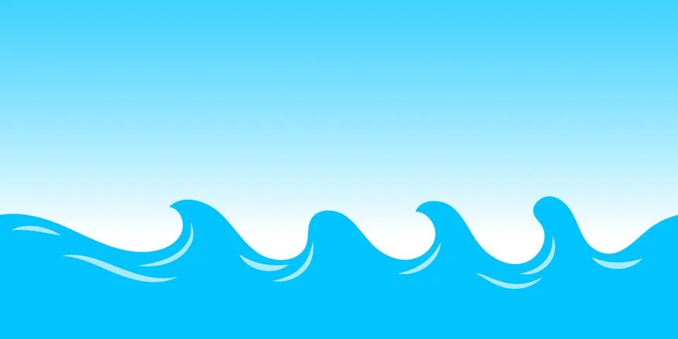 Water wave for background, surface wave, ripple ocean splash, aqua background Stock Illustration