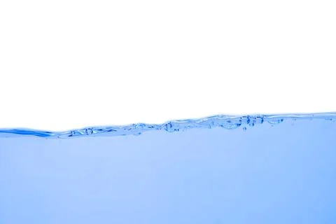 Water wave with bubbles on a white Stock Photos