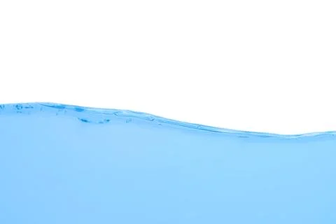 Water wave with bubbles on a white Stock Photos