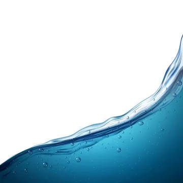 Water wave clean liquid background. Blue sea wave water surface, fresh ocean Stock Illustration