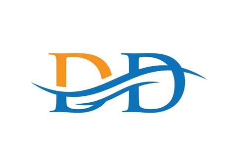 Water Wave DD Logo Vector. Swoosh Letter DD Logo Design for business and comp Stock Illustration