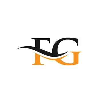 Water Wave FG Logo Vector. Swoosh Letter FG Logo Design for business and comp Stock Illustration