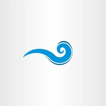 Water wave flow icon vector symbol logo sign Stockillustratie