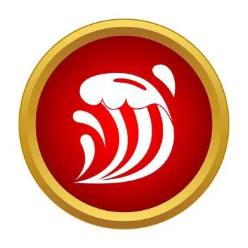 Water wave icon showing ocean sea movement Stock Illustration