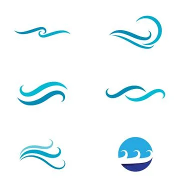 Water wave icon vector Stock Illustration
