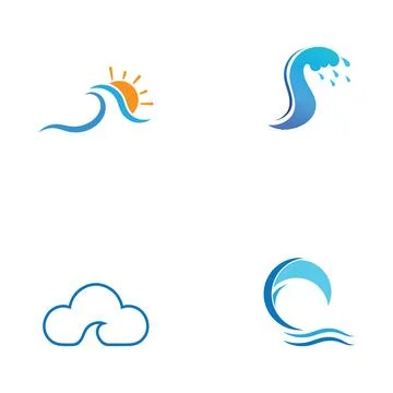 Water wave icon vector Stock Illustration