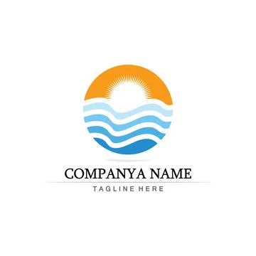 Water wave icon vector Stock Illustration