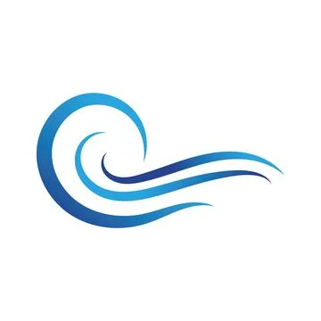 Water wave icon vector template logo Stock Illustration