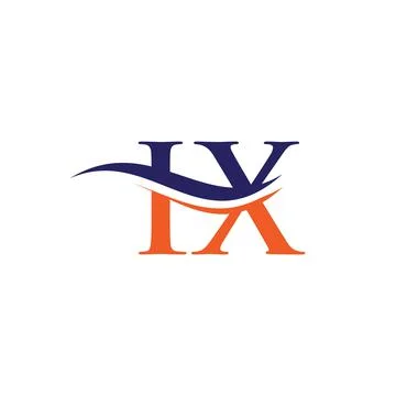 Water Wave IX Logo Vector. Swoosh Letter IX Logo Design for business and comp Stock Illustration