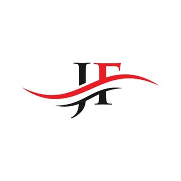 Water Wave JF Logo Vector. Swoosh Letter JF Logo Design for business and comp Stock Illustration