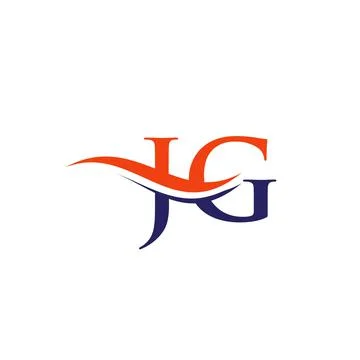 Water Wave JG Logo Vector. Swoosh Letter JG Logo Design for business and comp Stock Illustration