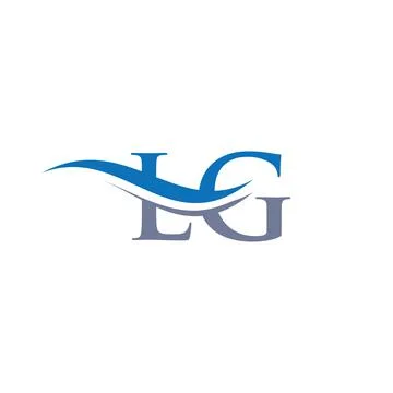 Water Wave LG Logo Vector. Swoosh Letter LG Logo Design for business and comp Stock Illustration