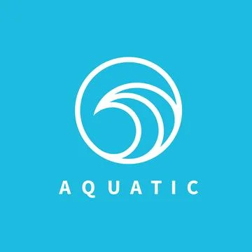 Water wave line circle icon vector concept design template 스톡 일러스트