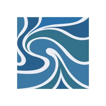 Water Wave Logo abstract design. Cosmetics Surf Sport Logotype c Stock Illustration