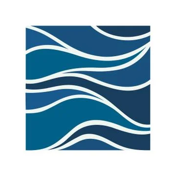 Water Wave Logo abstract design. Cosmetics Surf Sport Logotype c Stock Illustration