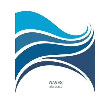 Water Wave Logo abstract design. Cosmetics Surf Sport Logotype c Stock Illustration