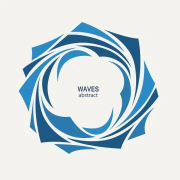 Water Wave Logo abstract design. Cosmetics Surf Sport Logotype c Stock Illustration
