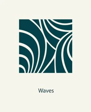 Water Wave Logo abstract design. Cosmetics Surf Sport Logotype c Stock Illustration