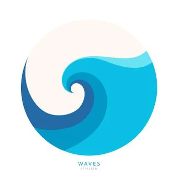 Water Wave Logo abstract design. Cosmetics Surf Sport Stock Illustration