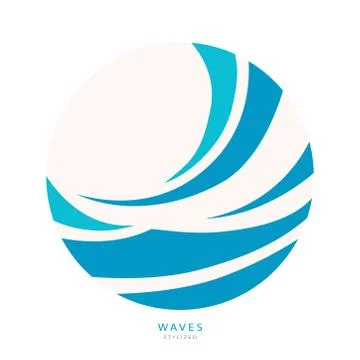 Water Wave Logo abstract design. Cosmetics Surf Sport Stock Illustration
