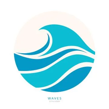 Water Wave Logo abstract design. Cosmetics Surf Sport Stock Illustration