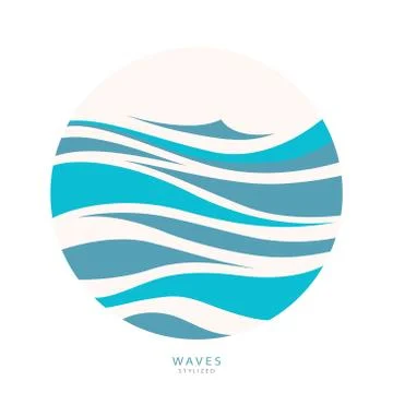 Water Wave Logo abstract design. Cosmetics Surf Sport Stock Illustration