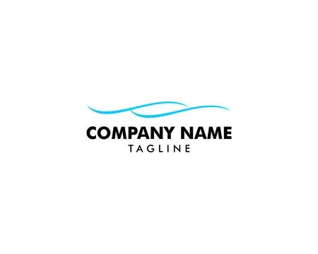 Water Wave Logo Abstract Design Vector Template Stock Illustration