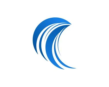Water Wave Logo Abstract Design Vector Template Stock Illustration